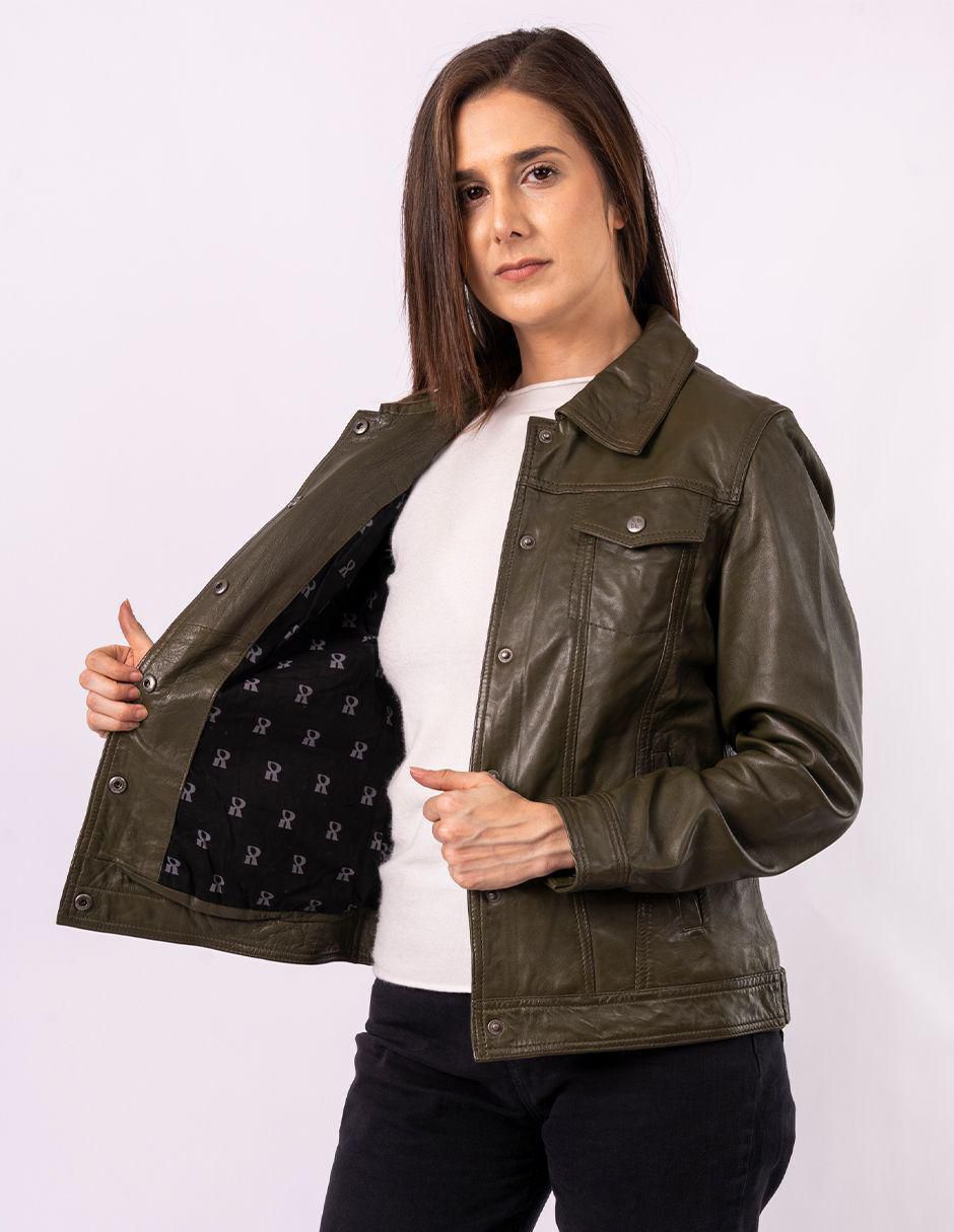 Chamarra impermeable de piel para mujer 7