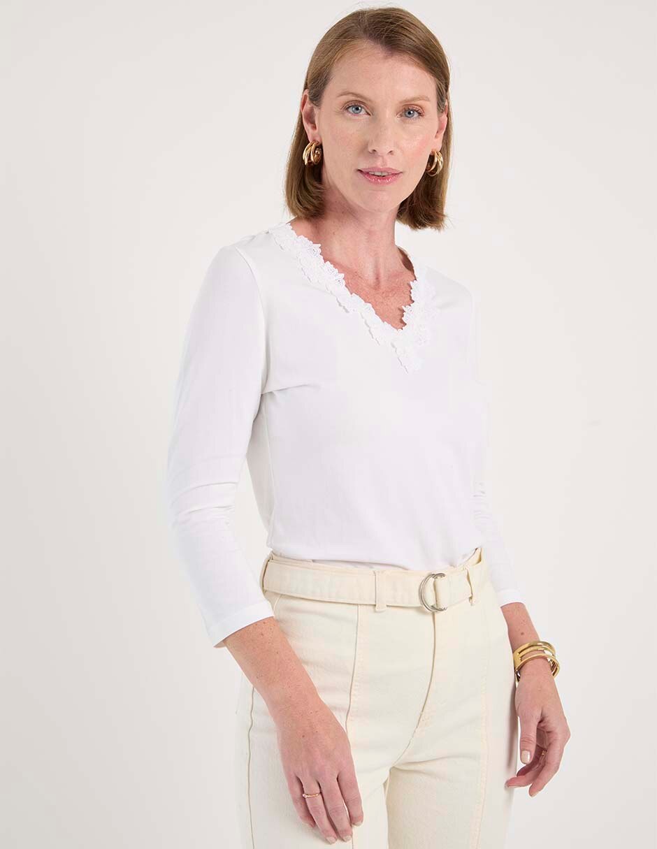 Blusa Chico's manga 3/4 para mujer