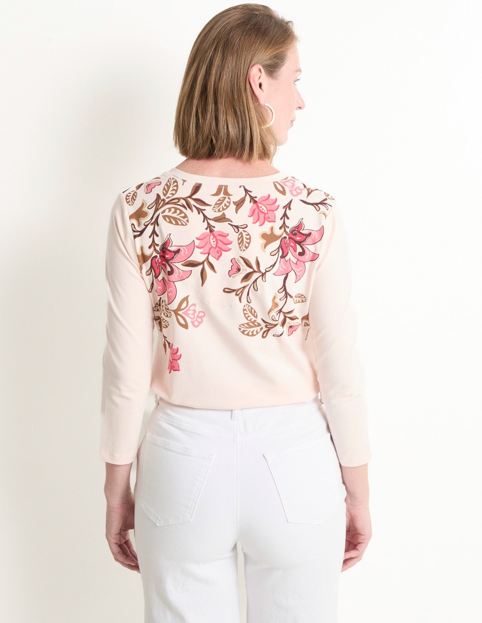 Blusa Chico's manga 3/4 para mujer