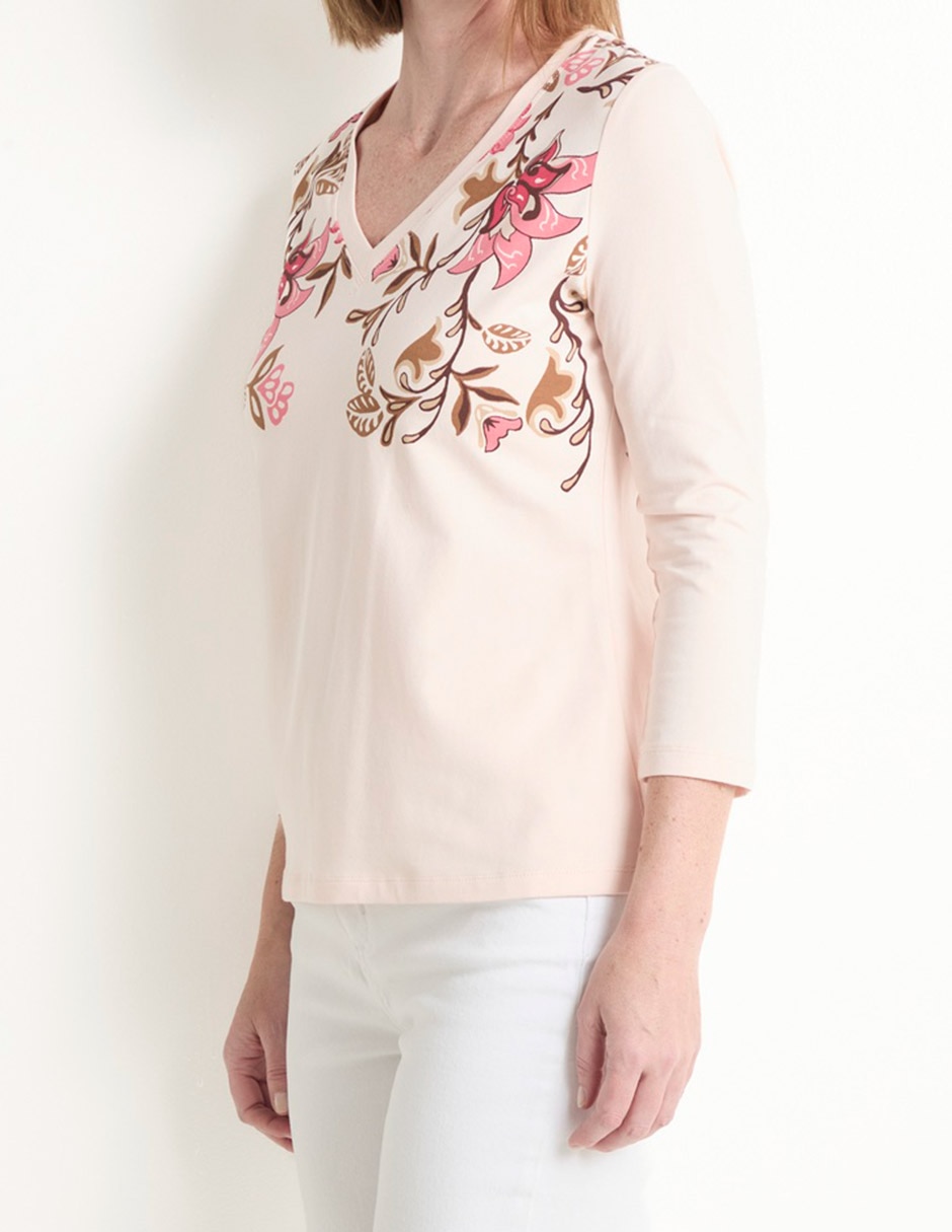 Blusa Chico's manga 3/4 para mujer