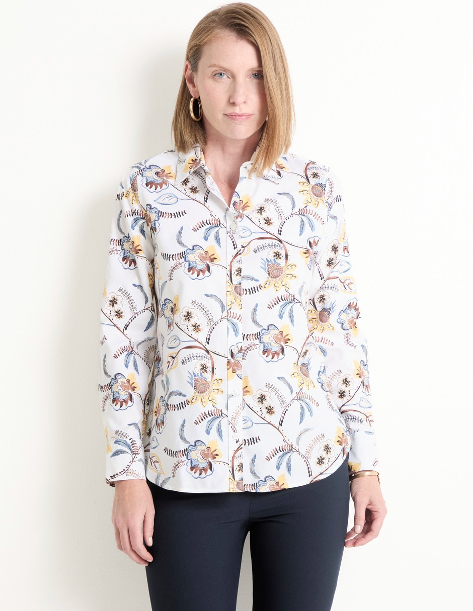 Blusa camisera manga larga para mujer 1
