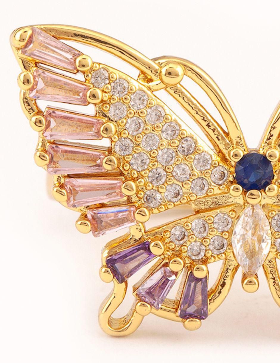 Anillo de mariposa Celestia 14 k zirconia baño de oro 4