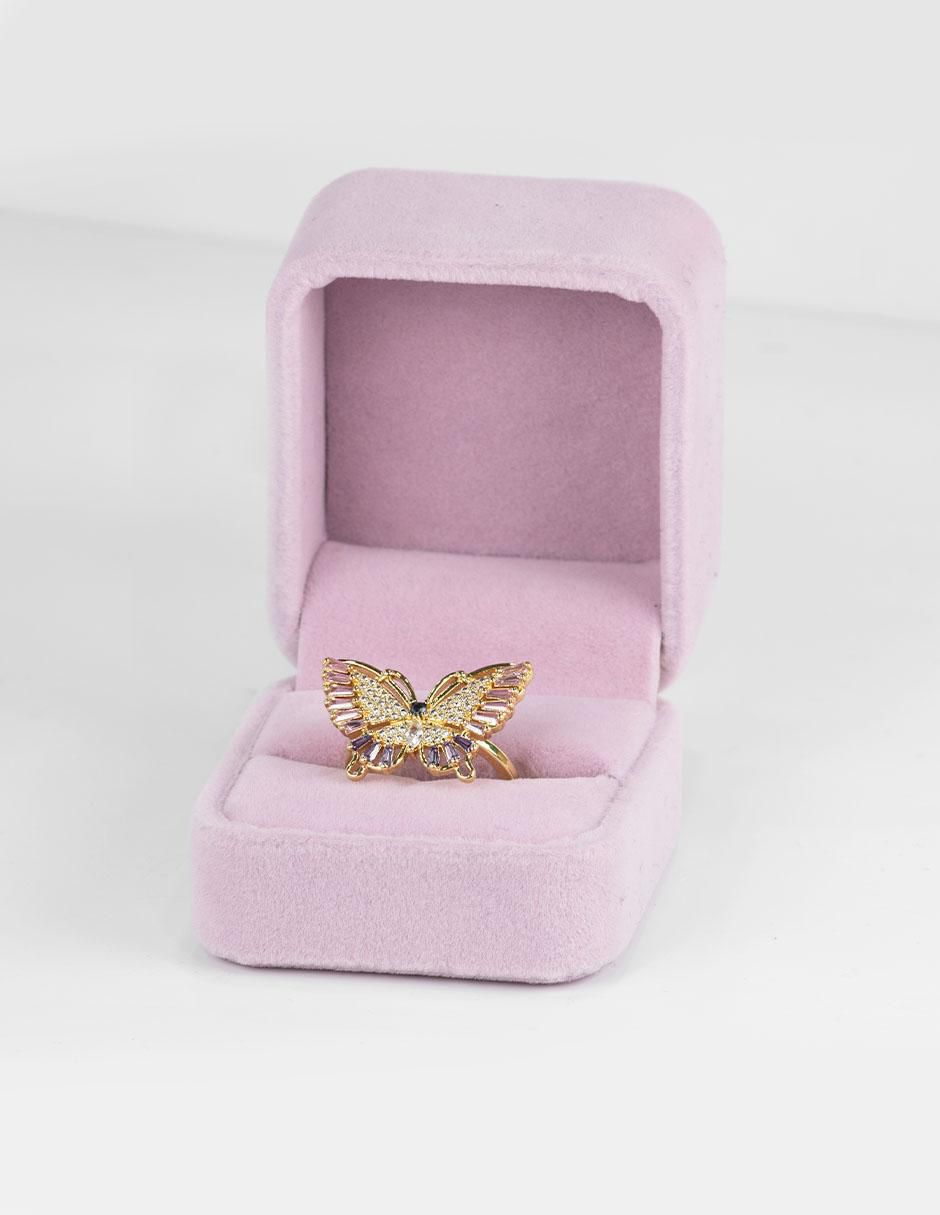 Anillo de mariposa Celestia 14 k zirconia baño de oro 2