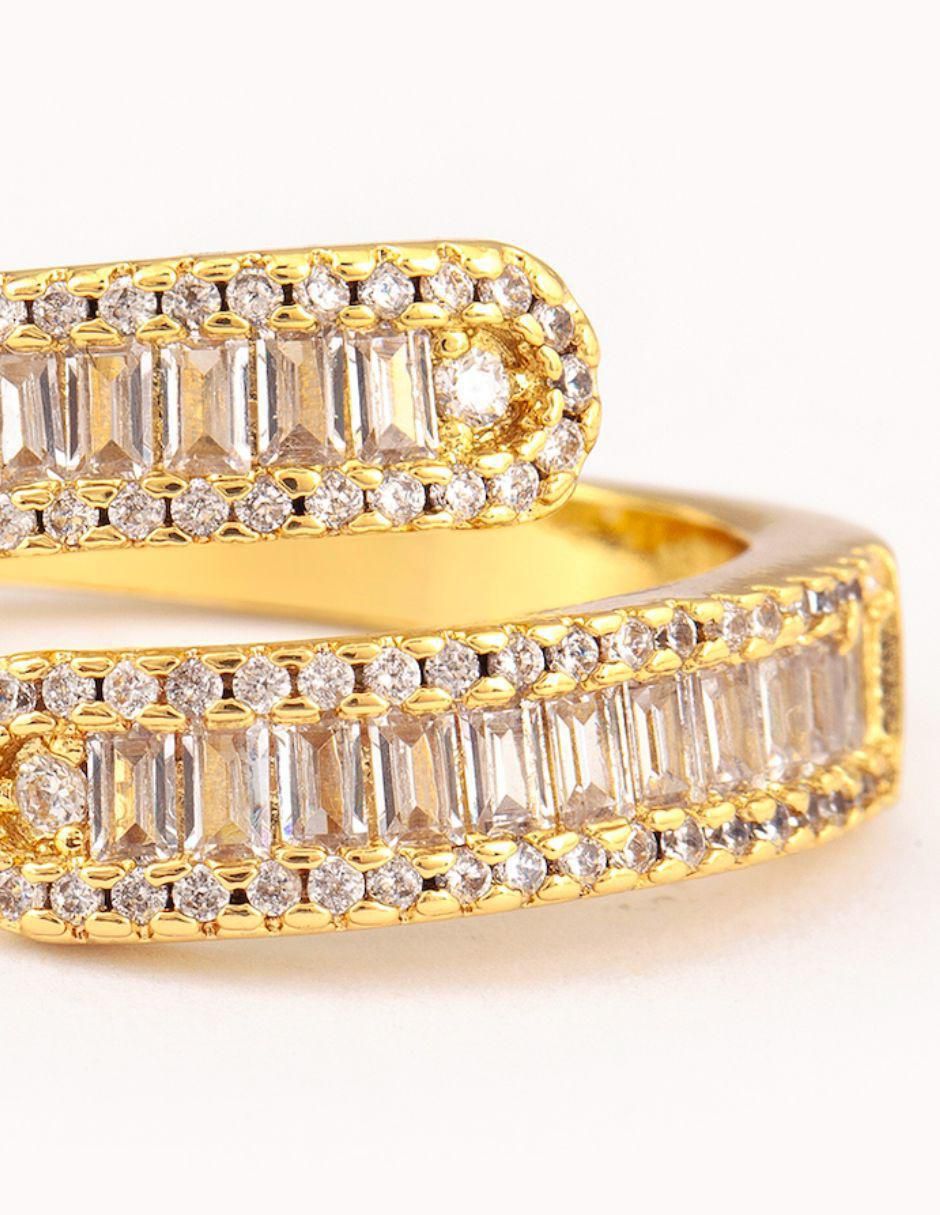 Anillo Infinity 14 k zirconia baño de oro 5