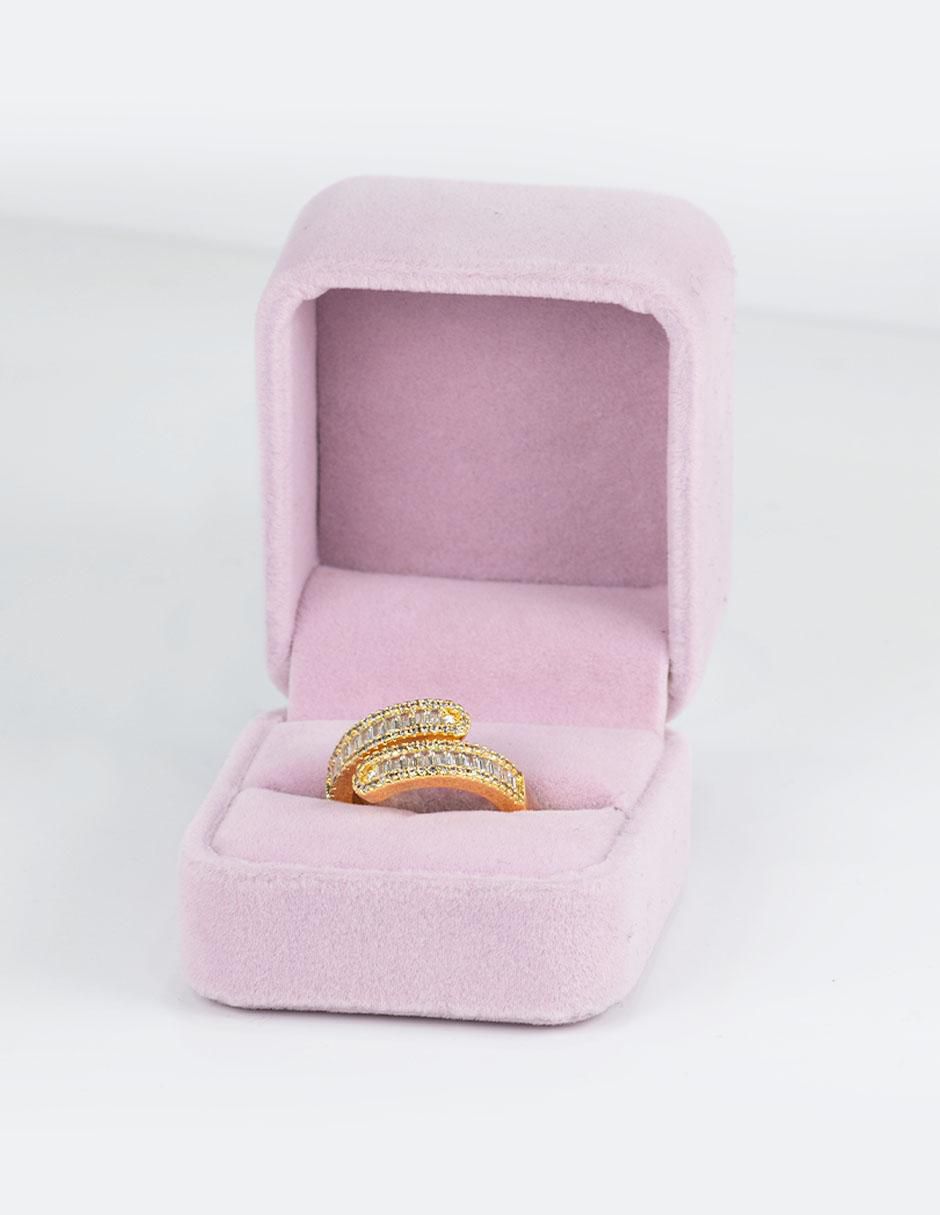 Anillo Infinity 14 k zirconia baño de oro 3