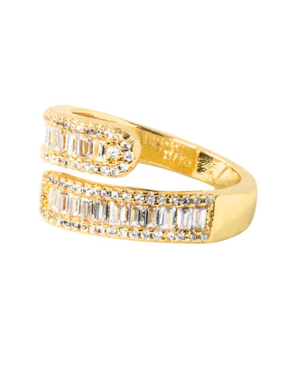 Anillo Infinity 14 k zirconia baño de oro 2