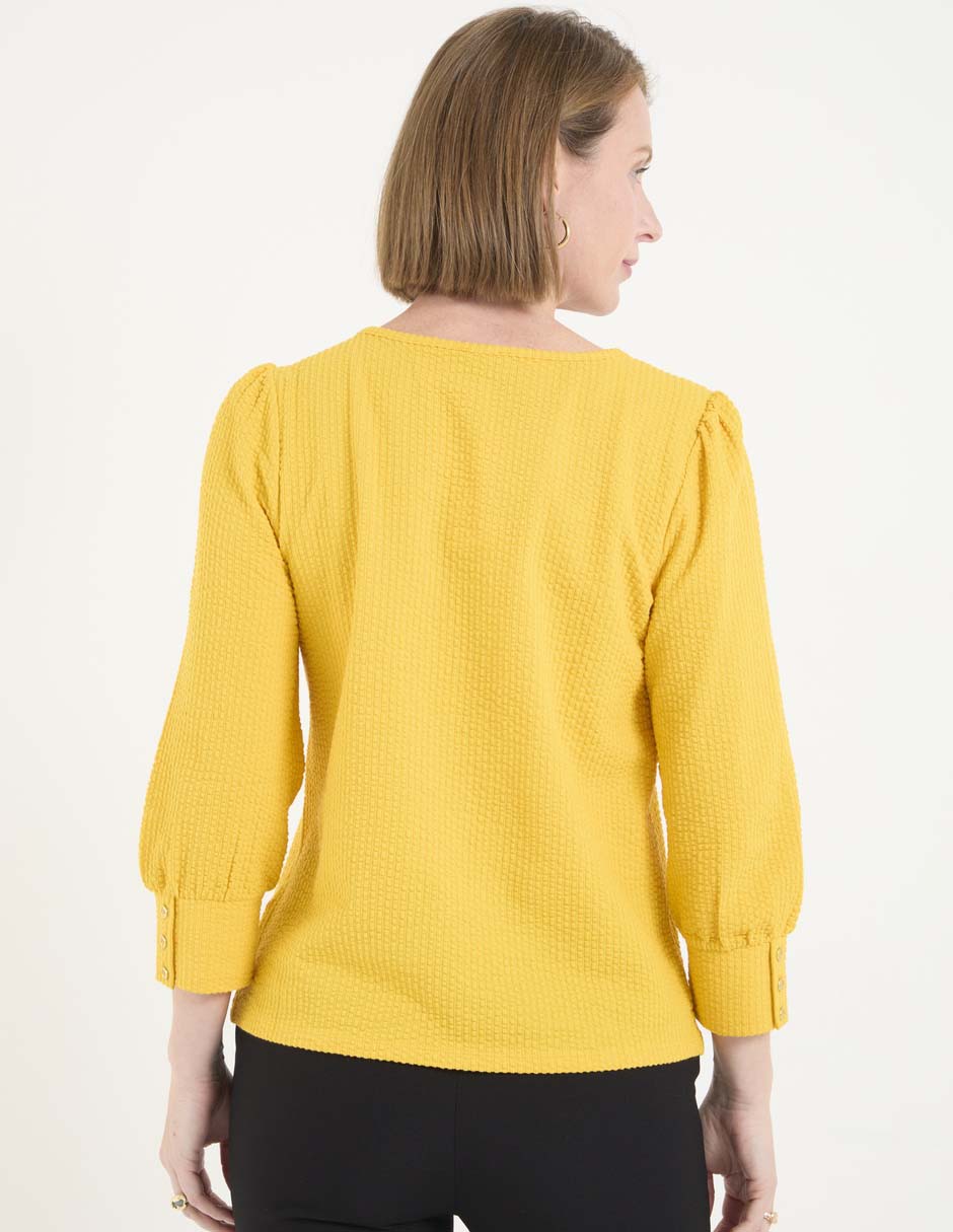 Playera manga 3/4 cuello redondo para mujer 2