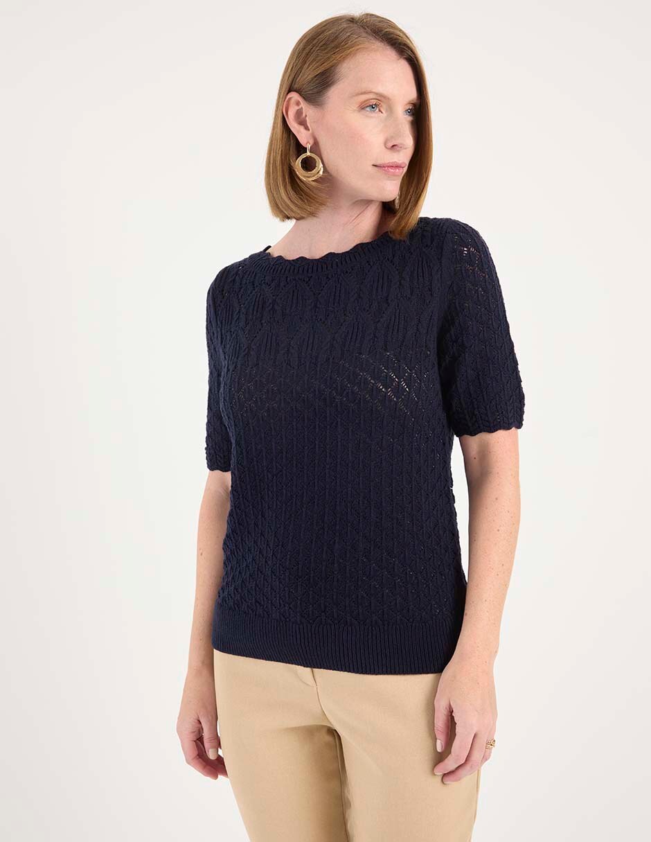 Suéter cuello redondo para mujer 1