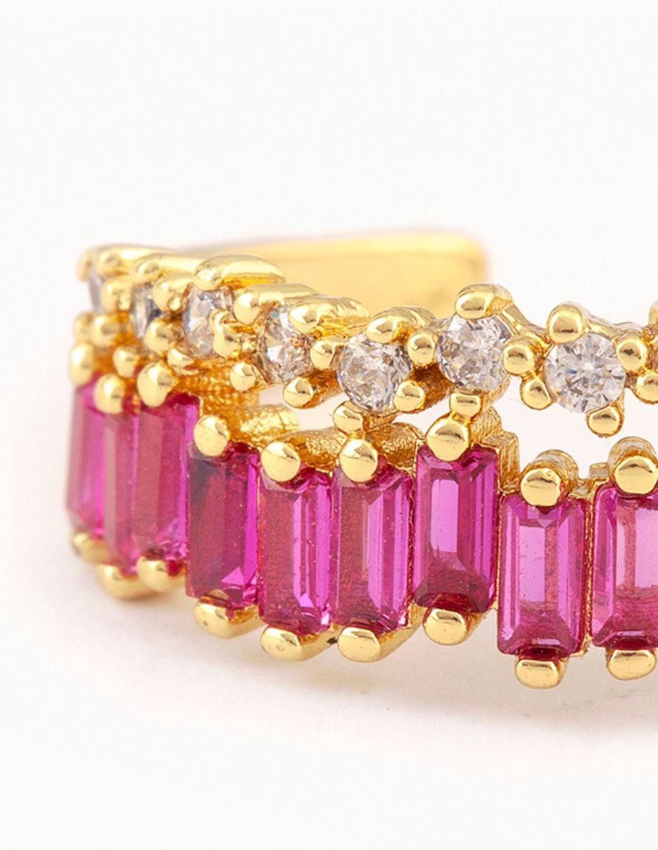 Anillo Luz 14 k zirconia baño de oro 4