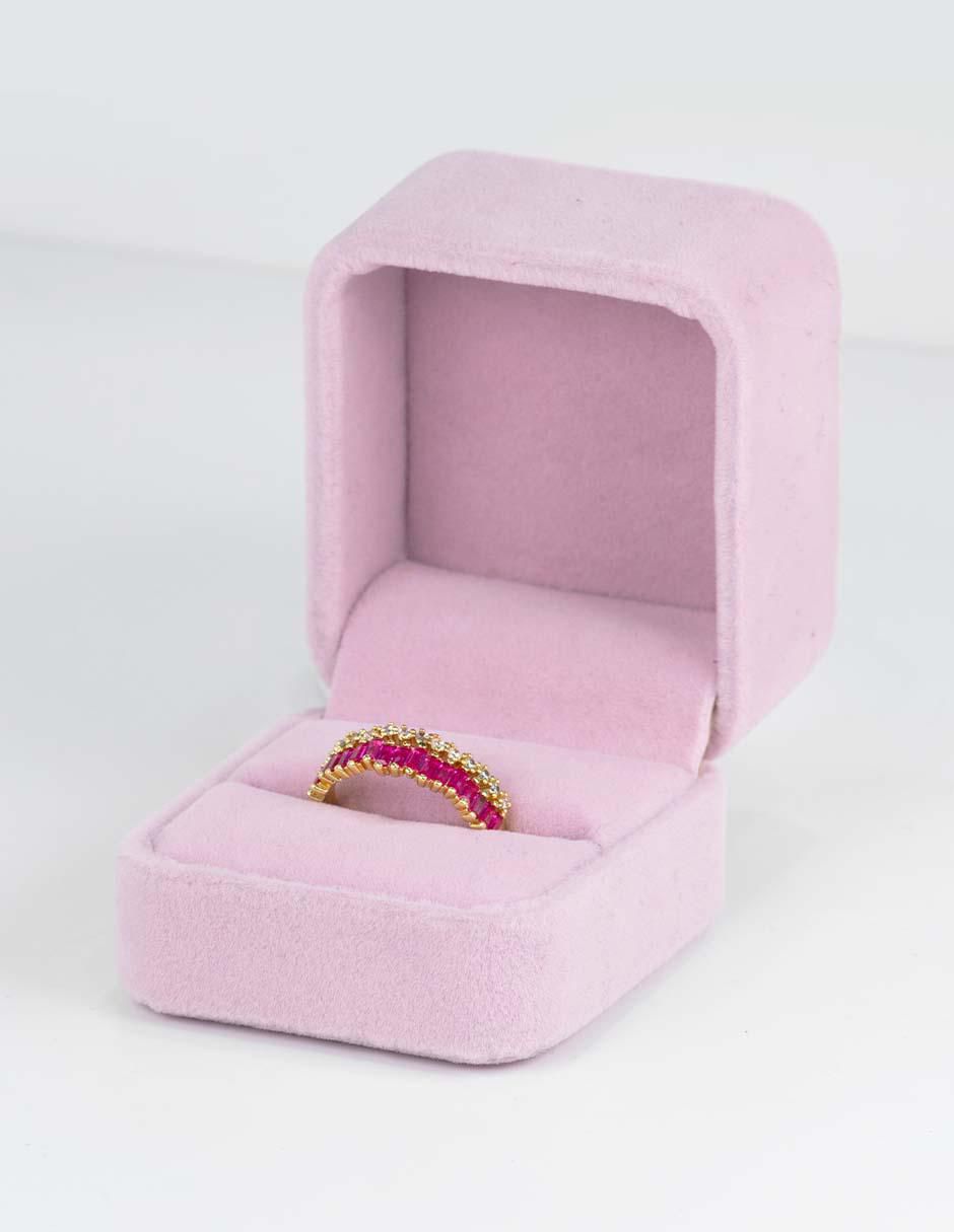 Anillo Luz 14 k zirconia baño de oro 2