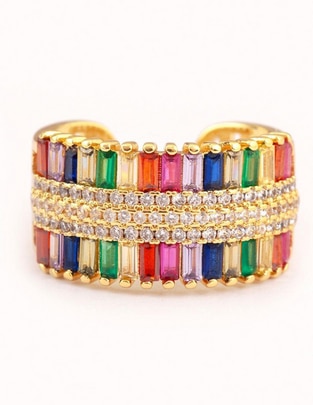 Anillo Espectro 18 k zirconia baño de oro Anillo Espectro 18 k zirconia baño de oro
