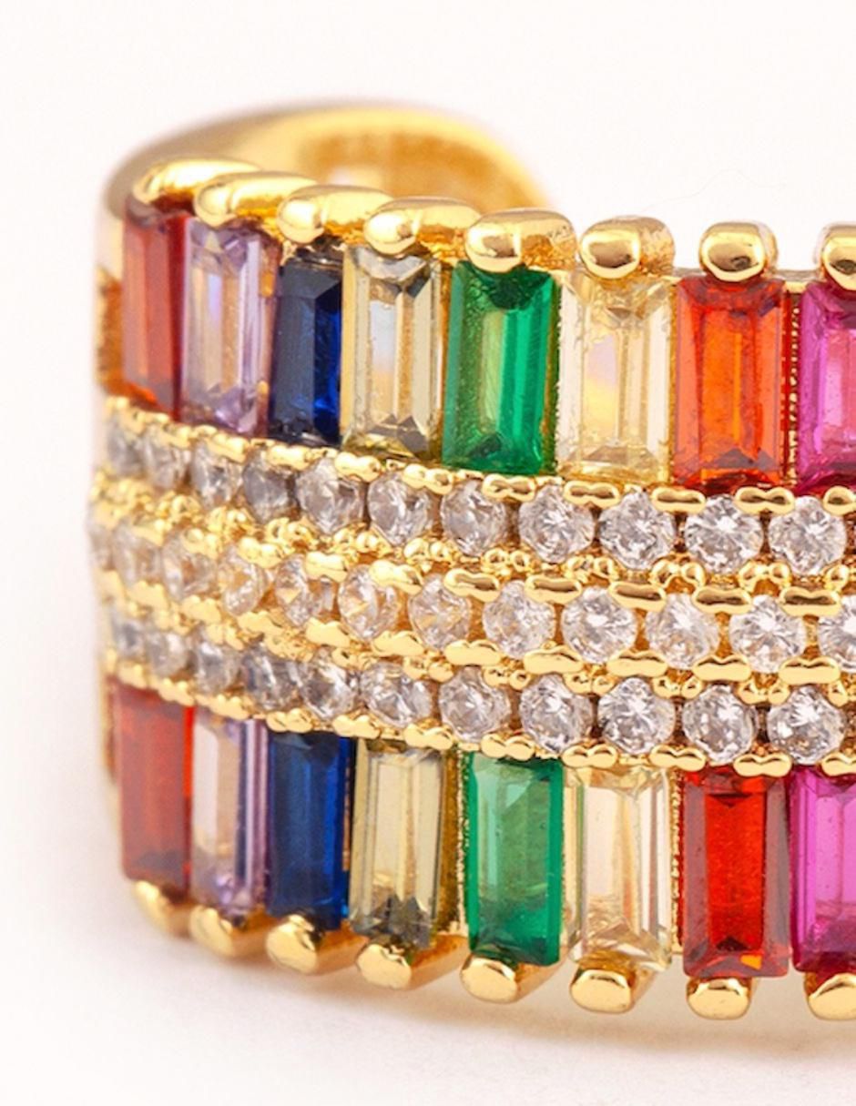 Anillo Espectro 18 k zirconia baño de oro 4