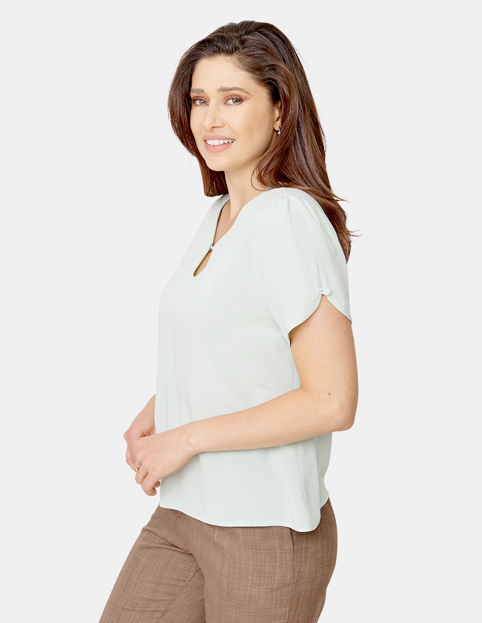 Blusa manga corta para mujer
