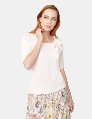 Blusa manga al codo para mujer