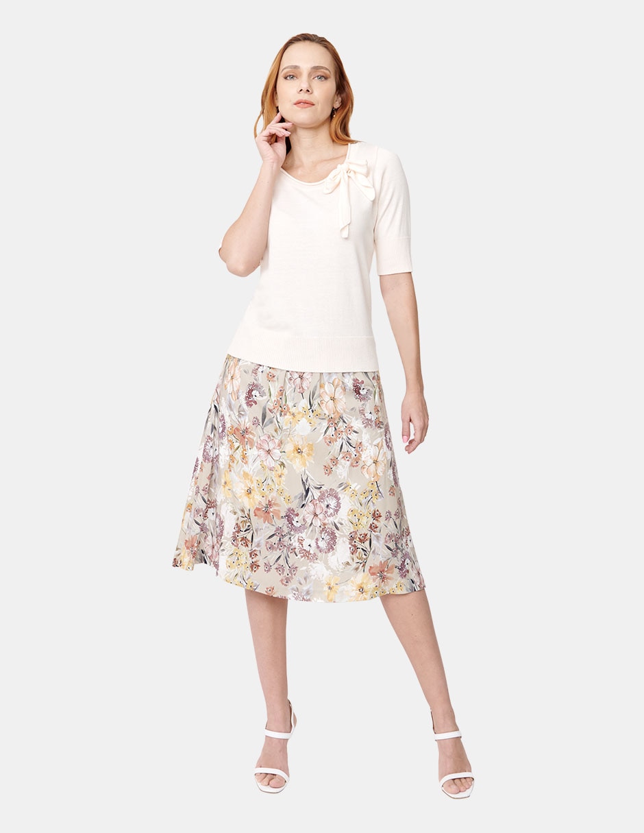Blusa manga al codo para mujer