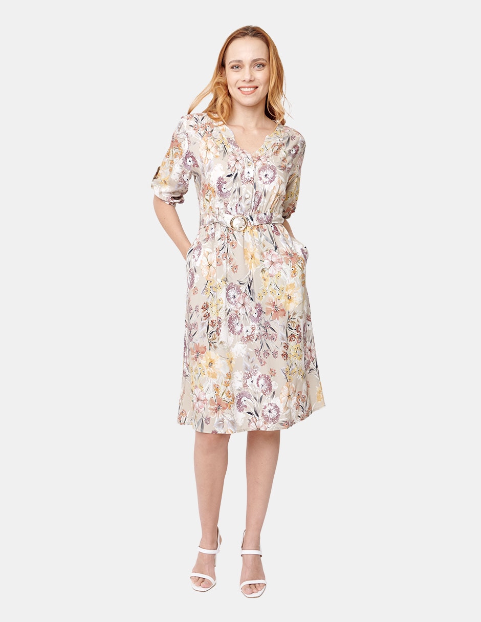 Vestido a la rodilla casual para mujer