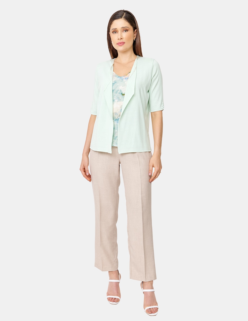 Blusa manga al codo para mujer