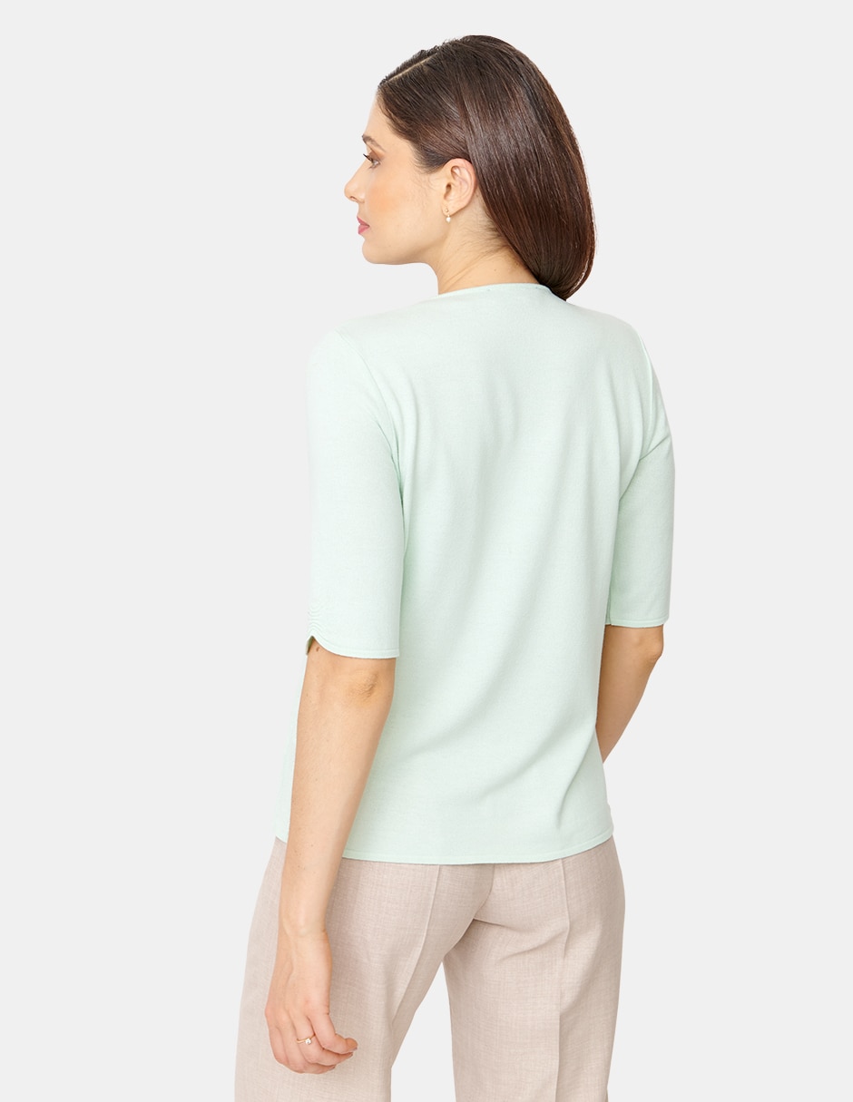 Blusa manga al codo para mujer