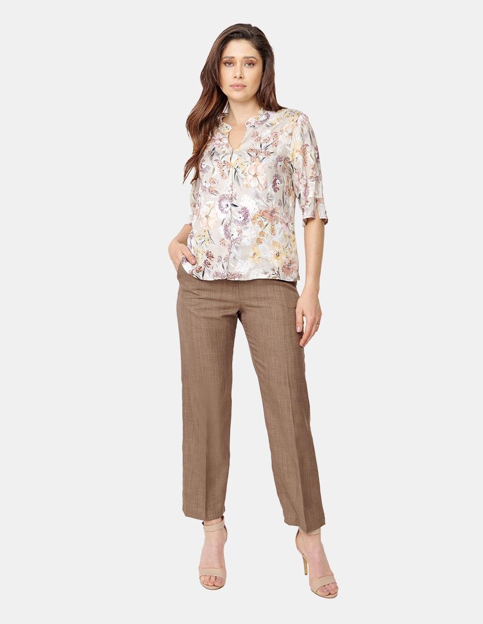 Blusa manga al codo para mujer