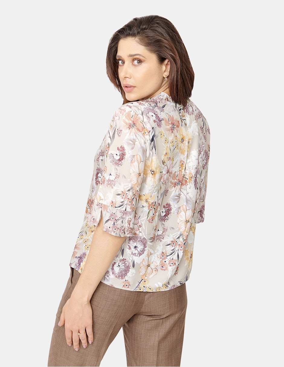 Blusa manga al codo para mujer