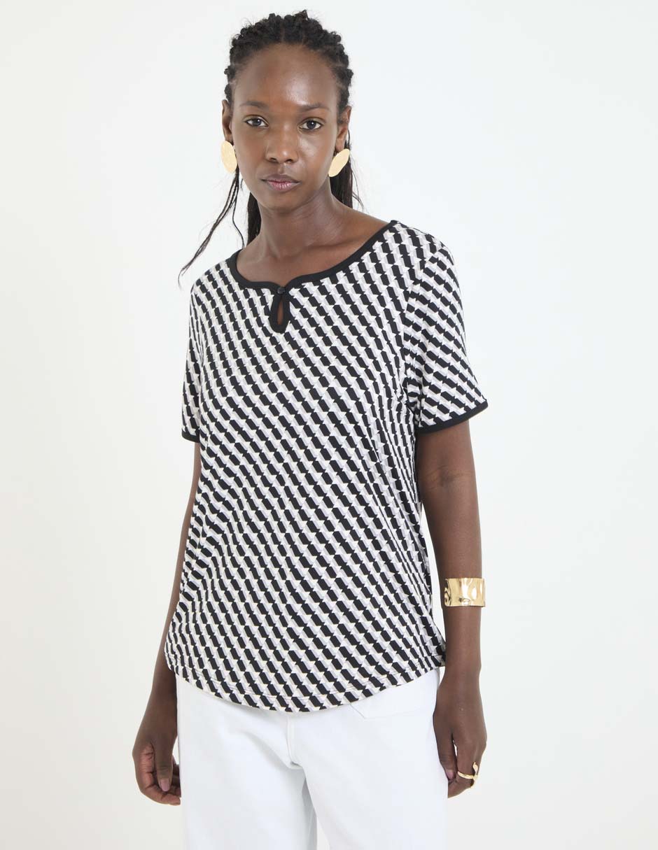Playera manga corta cuello redondo para mujer Playera manga corta cuello redondo para mujer