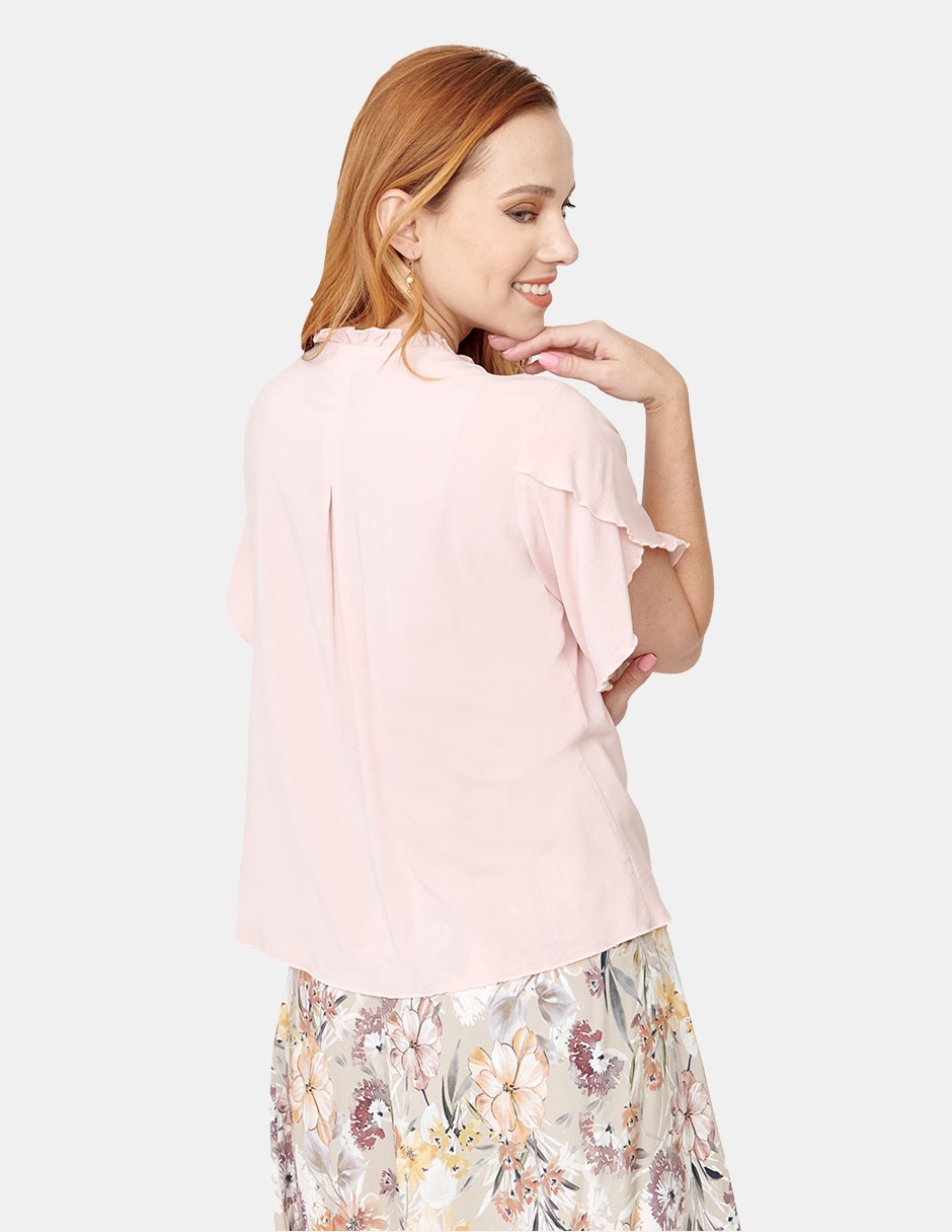 Blusa manga al codo para mujer