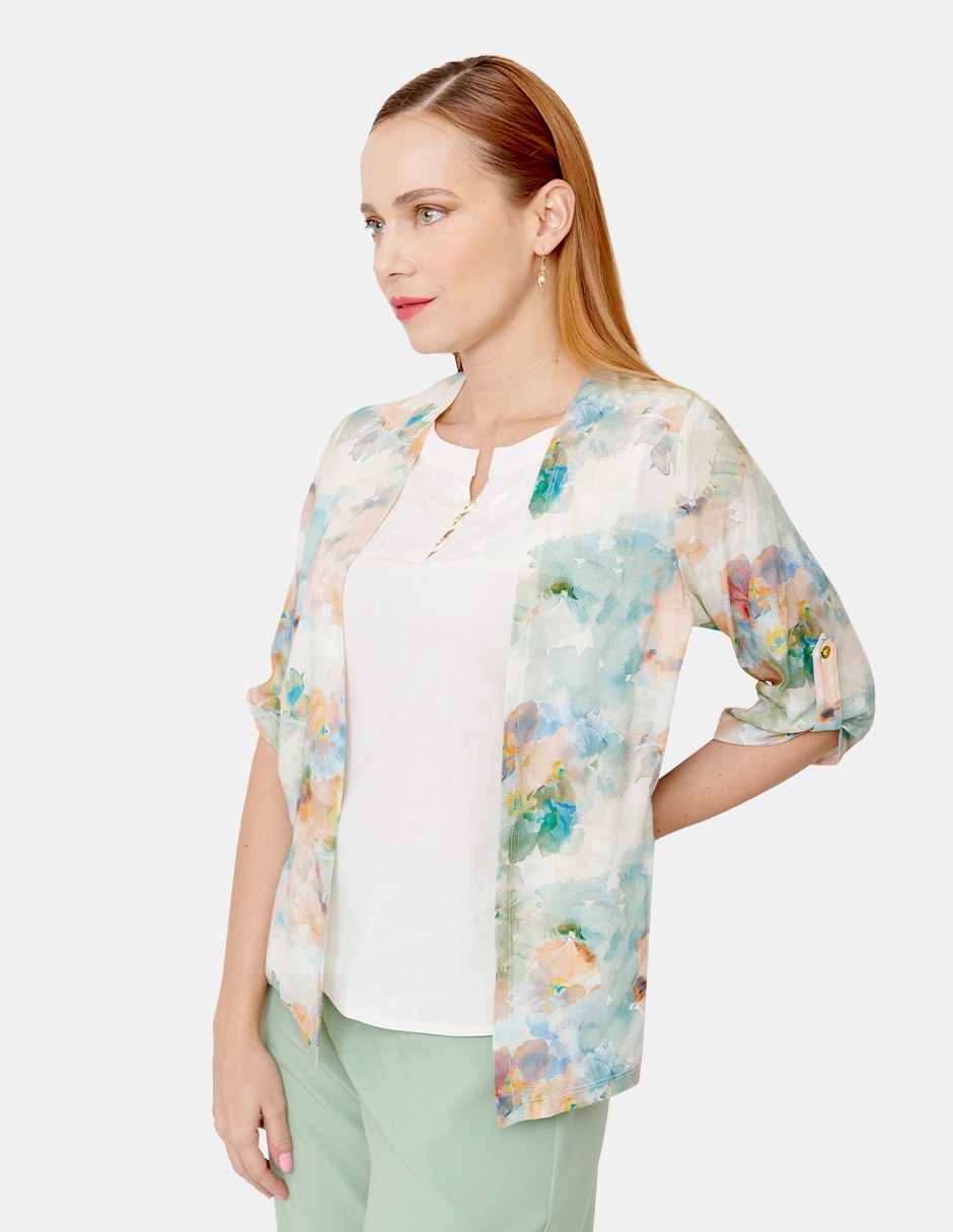 Blusa manga 3/4 para mujer