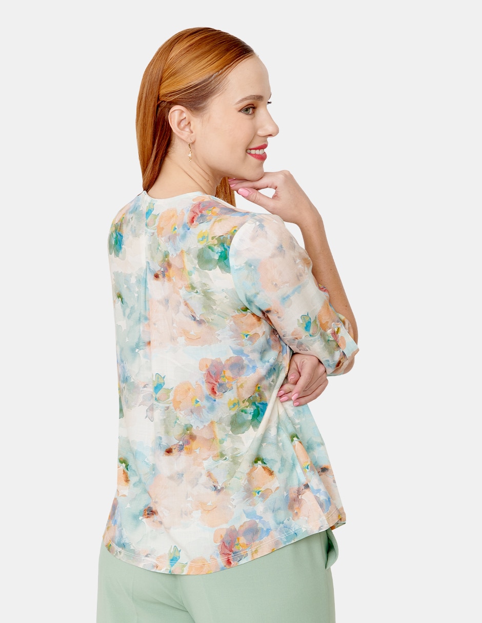 Blusa manga 3/4 para mujer