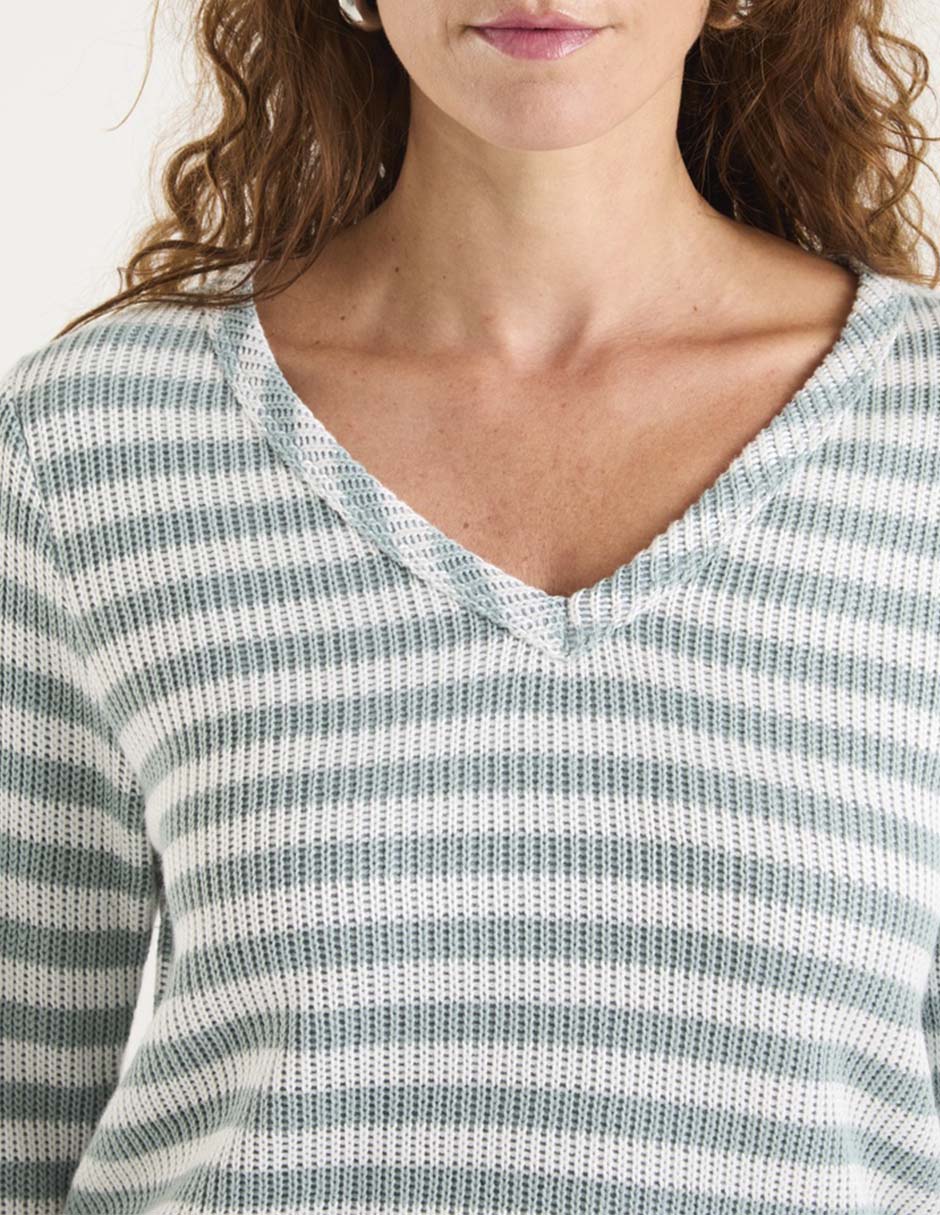 Playera manga 3/4 cuello v mujer 3