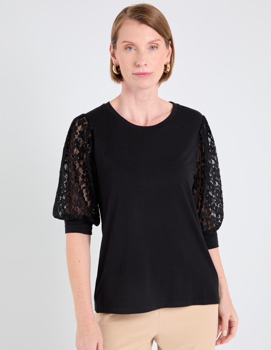 Playera manga 3/4 Morango cuello redondo para mujer
