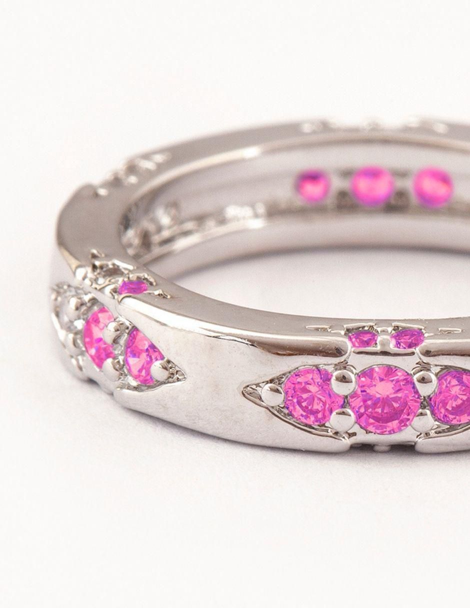 Anillo Virelia zirconia baño de rodio 4