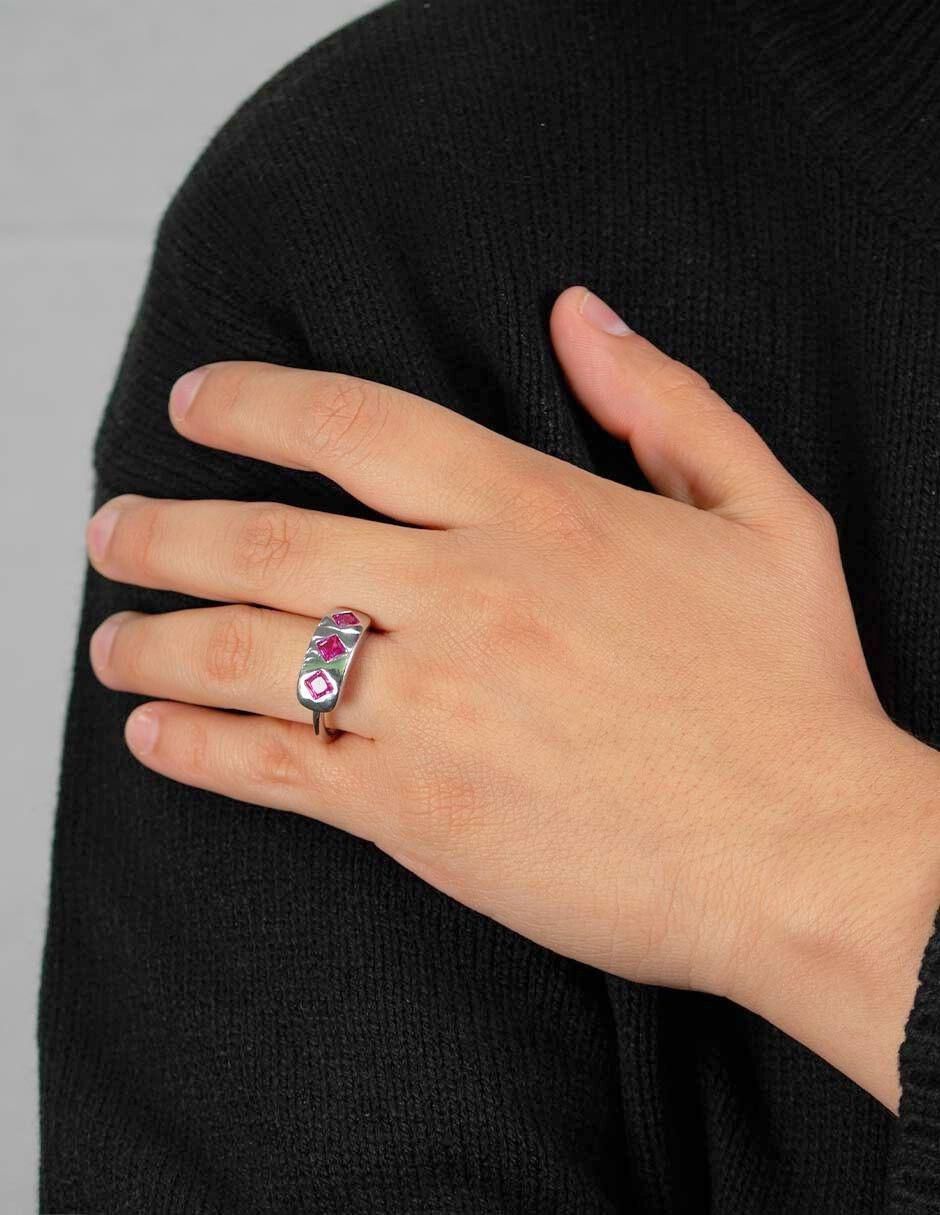 Anillo Eloria zirconia baño de rodio 2
