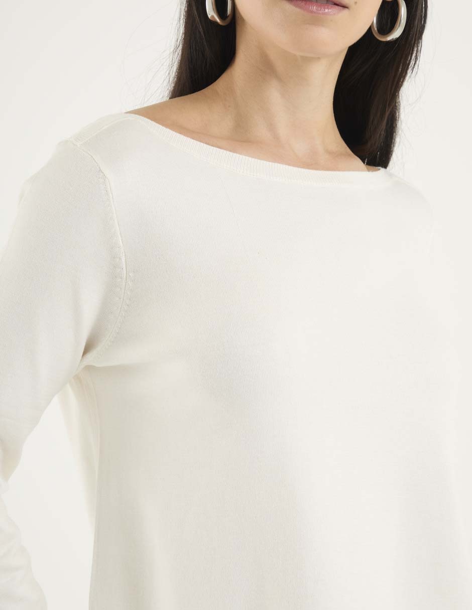 Suéter cuello ojal para mujer