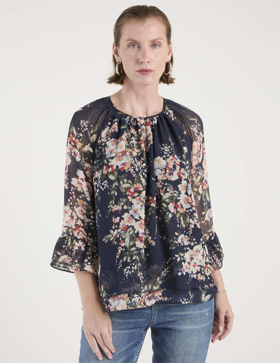 Blusa manga 3/4 para mujer Blusa manga 3/4 para mujer