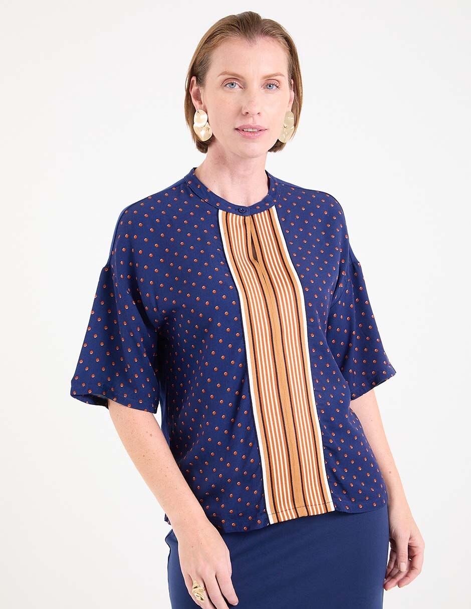 Blusa manga al codo para mujer