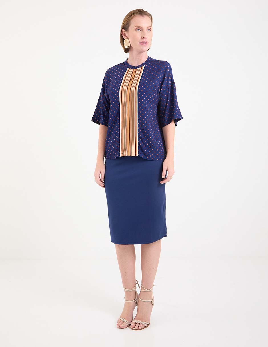 Blusa La Nun manga al codo para mujer