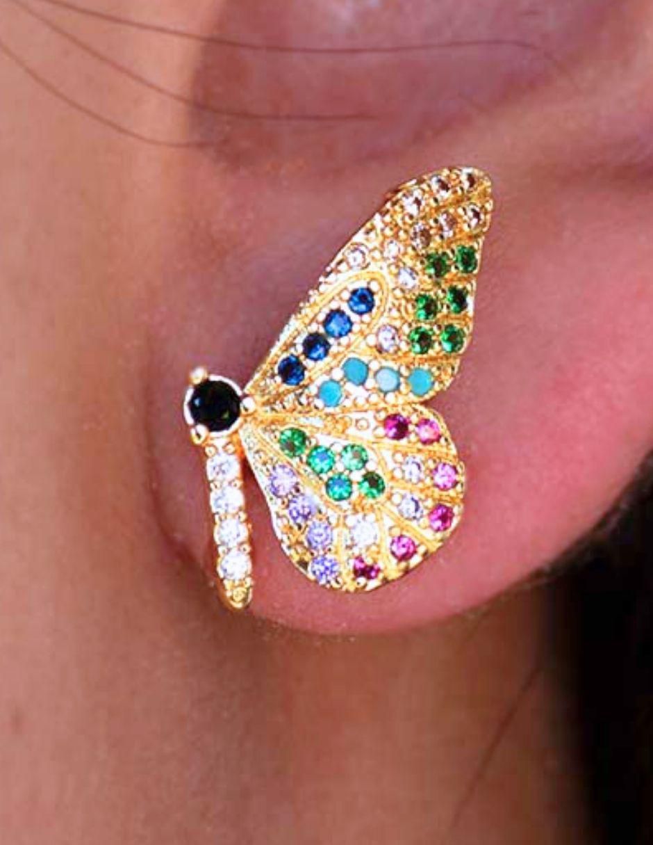 Broqueles de mariposa Papillon Éclat con acabado baño de oro 18 K 4