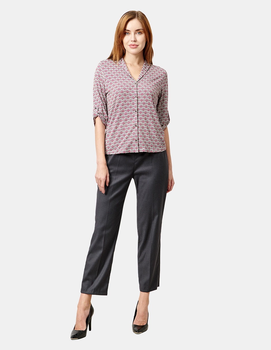 Blusa manga al codo para mujer