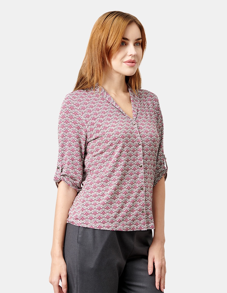 Blusa manga al codo para mujer