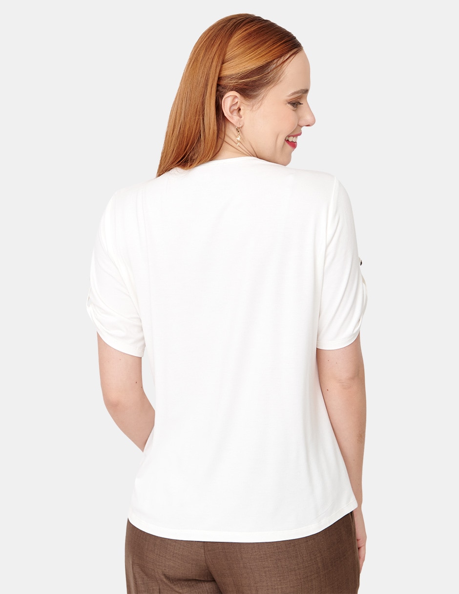 Blusa manga corta para mujer