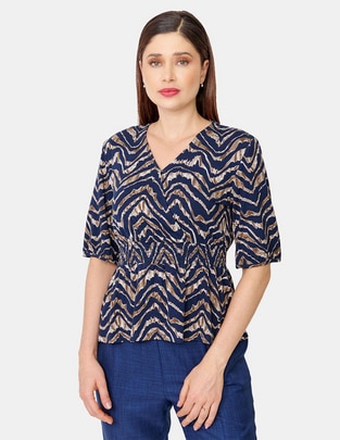 Blusa manga al codo para mujer