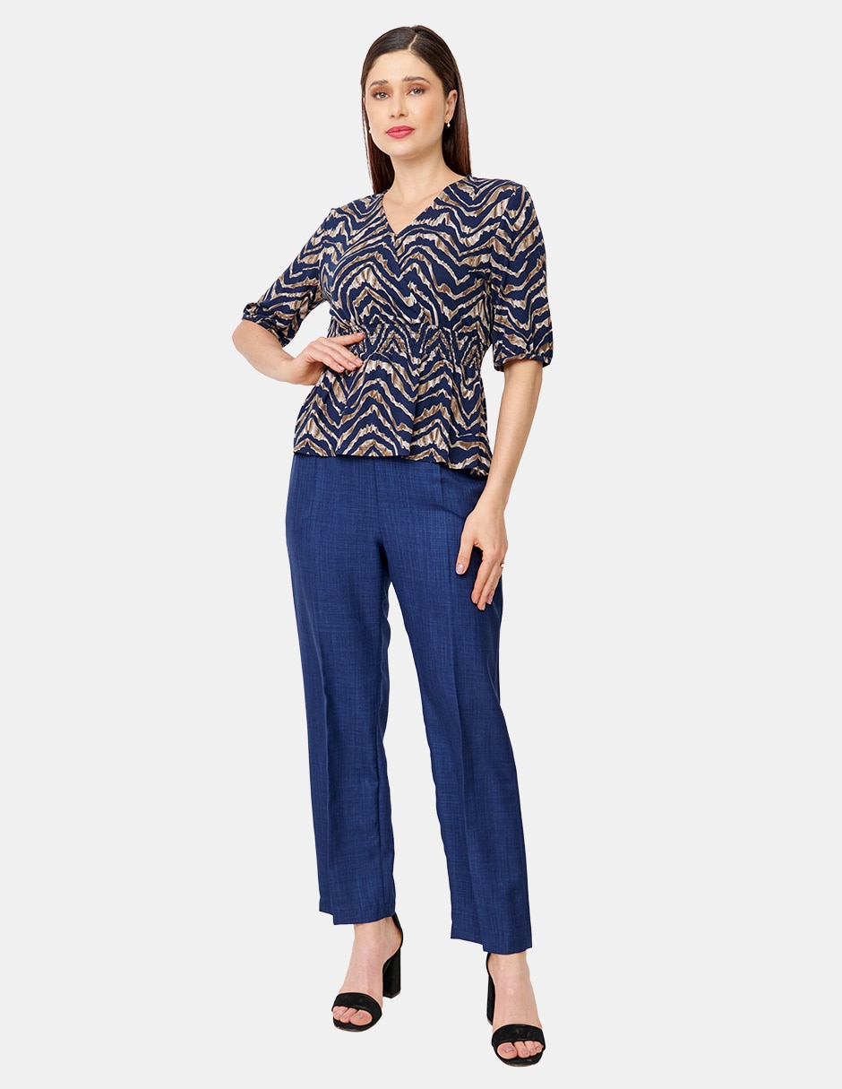 Blusa manga al codo para mujer