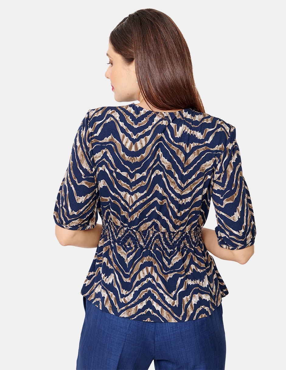 Blusa manga al codo para mujer