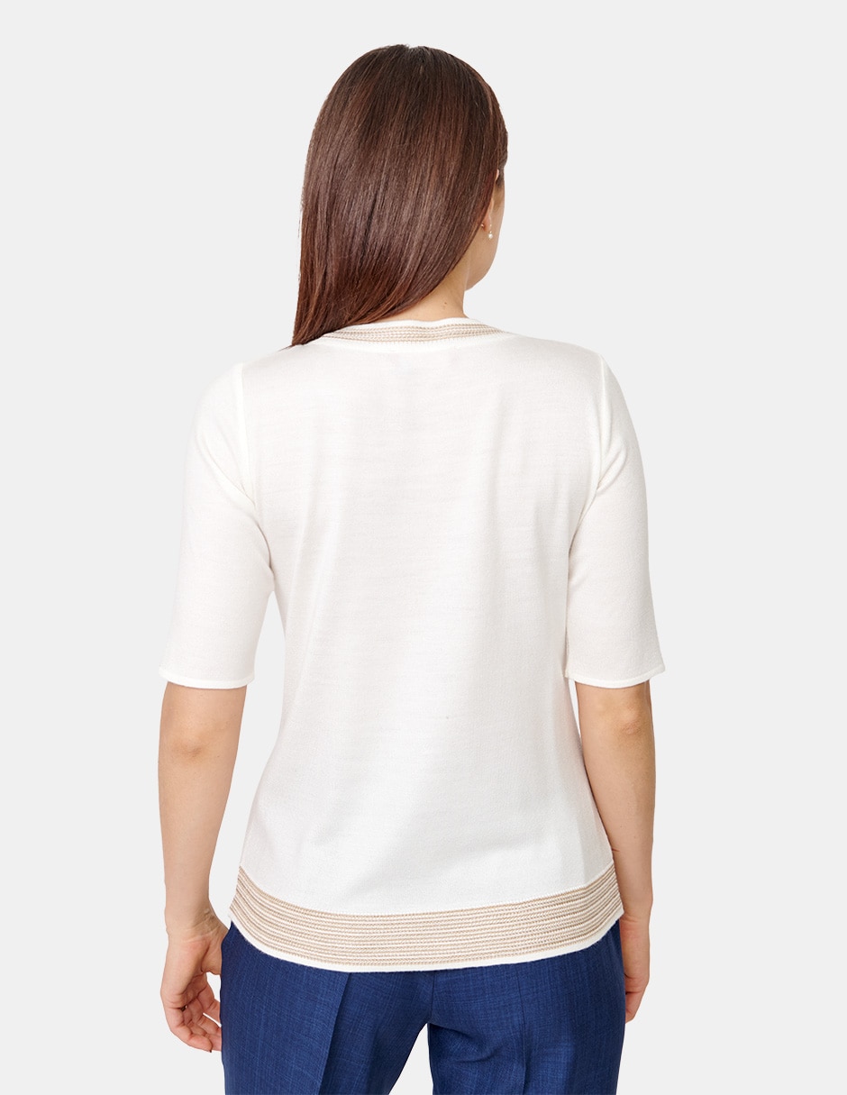 Blusa manga al codo para mujer