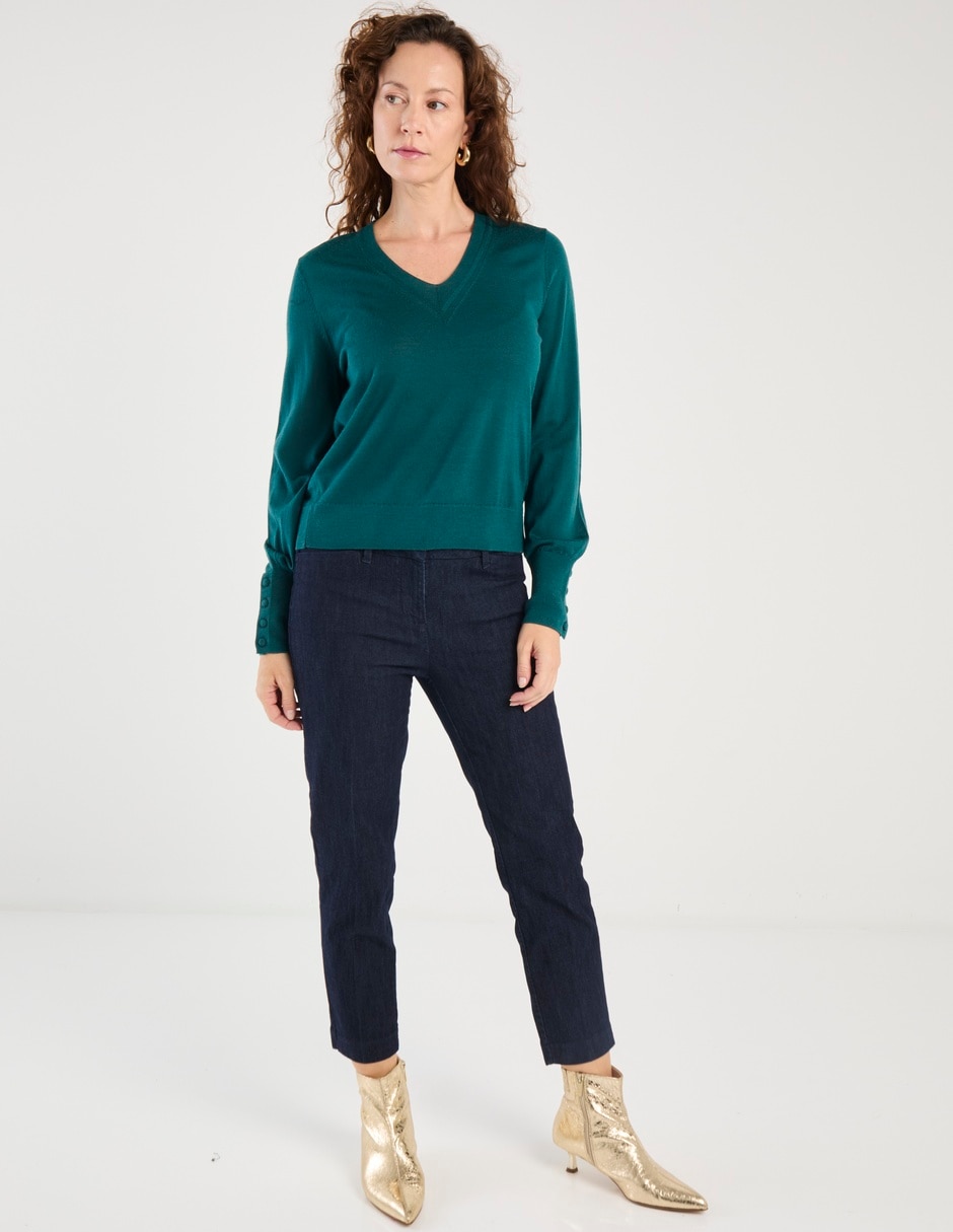 Suéter cuello v para mujer