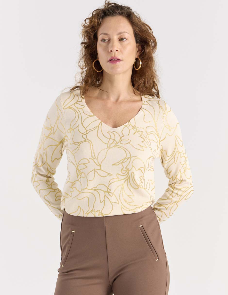 Suéter cuello v para mujer 1