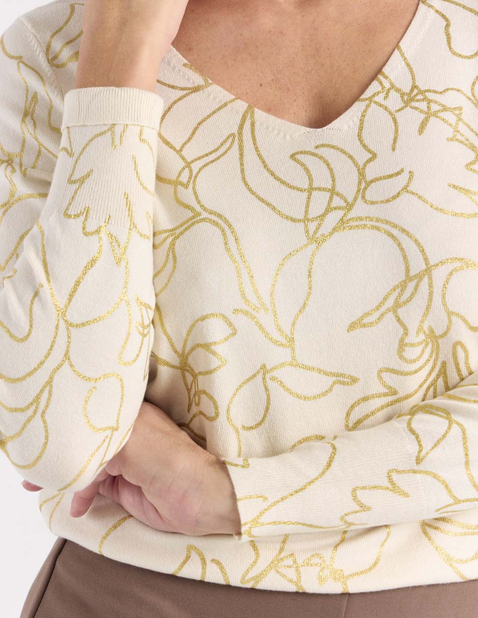 Suéter cuello v para mujer 8