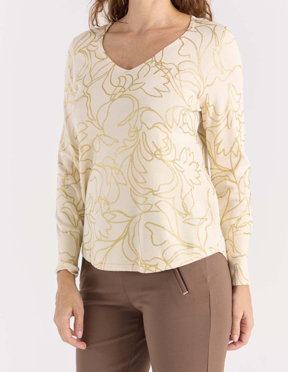 Suéter cuello v para mujer 9