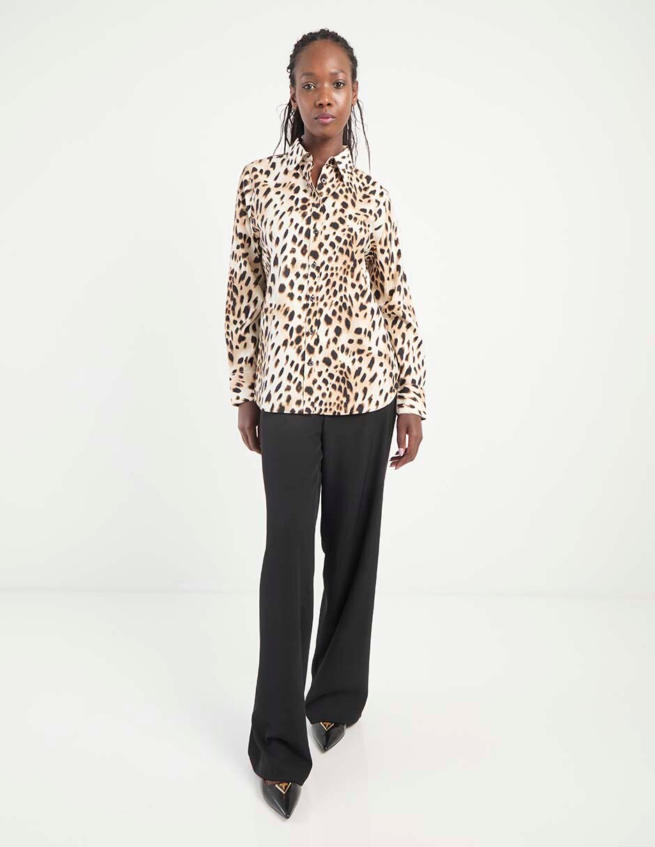 Blusa camisera Chico's manga larga para mujer