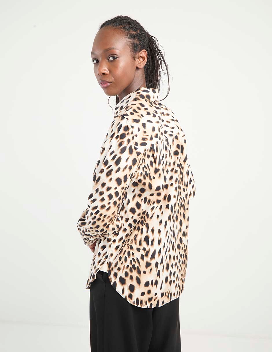 Blusa camisera Chico's manga larga para mujer